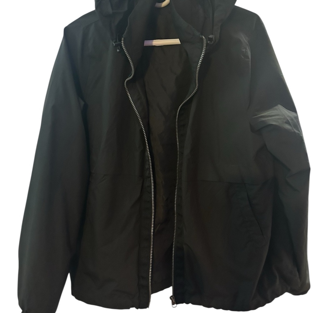 Athletic Works Black Hooded Windbreaker 12/14